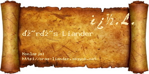 Órás Liander névjegykártya